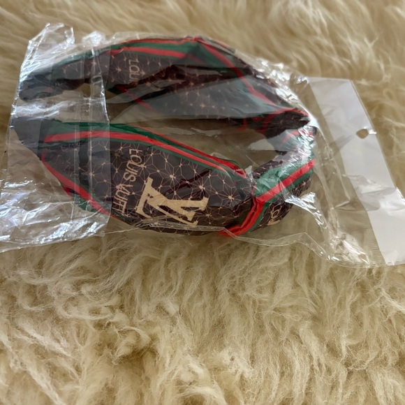 NWT Louis Vuitton Brown and Green Hairband main image 4